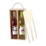 Drevenná kazeta na 2 fľaše vína, zatvorená, otvor s klenbou, Promitor Vinorum | regioWine