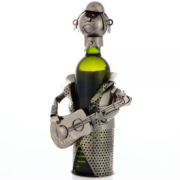 Kovový stojan na víno s motívom Gitarista, Promitor Vinorum | regioWine