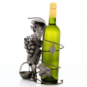 Kovový stojan na víno s motívom Vinár s vinicou, Promitor Vinorum | regioWine